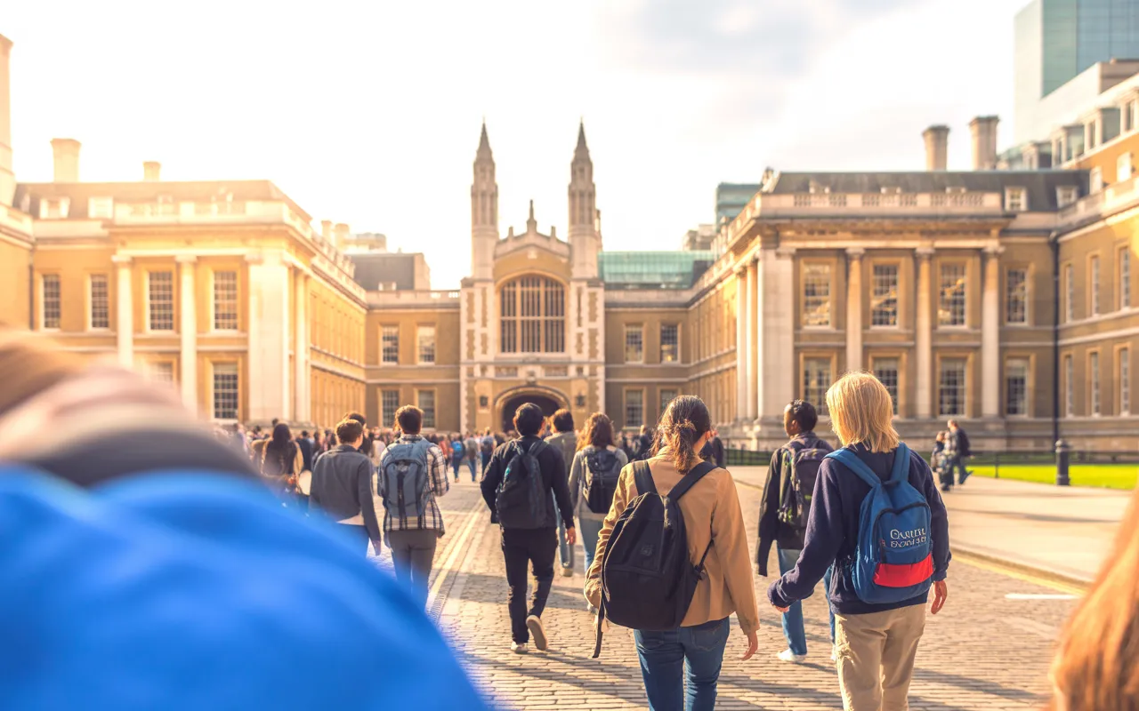 London university students eligible for HPV vaccination walking through campus