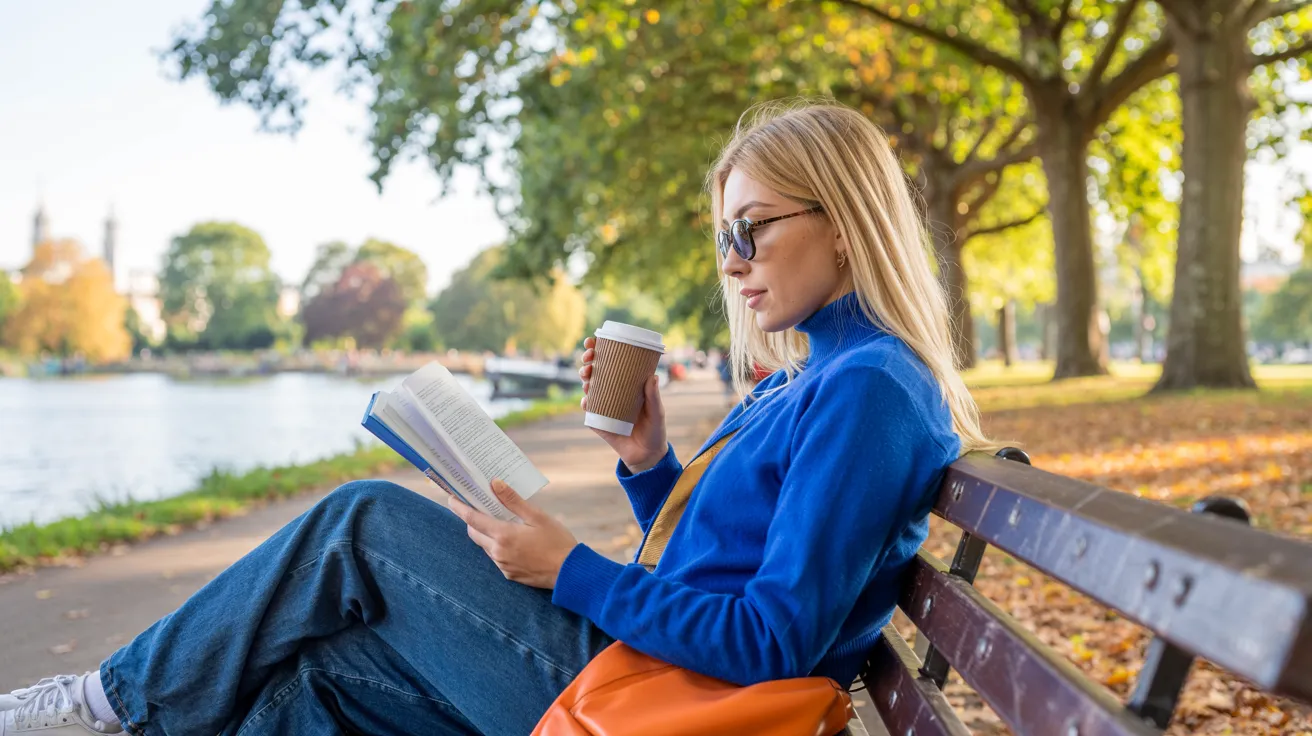 Person reading on bench in Hyde Park London Person reading on bench in Hyde Park London