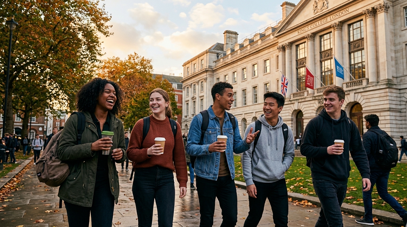 London university students walking on campus - private Meningitis B vaccination recommended before starting university in London