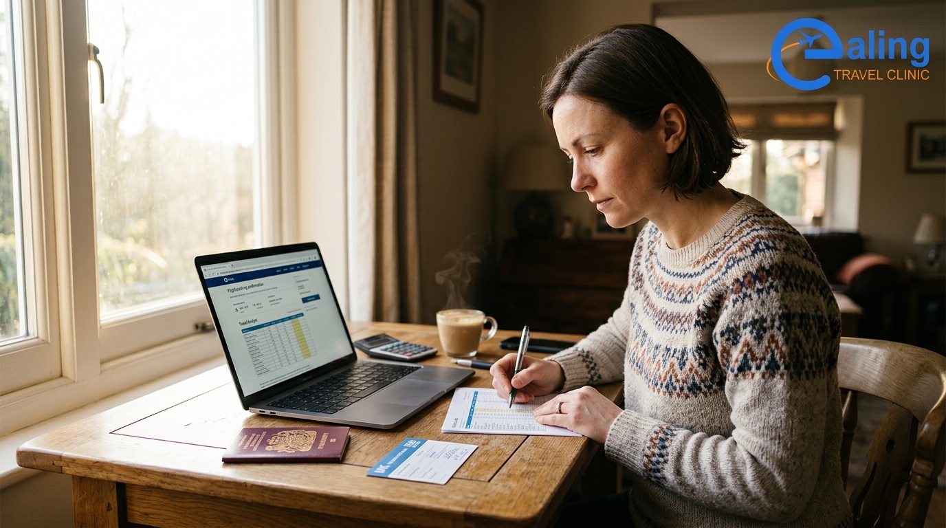 Traveler planning travel budget and vaccination costs - Repevax whooping cough vaccine £65 offers value protection for London travelers