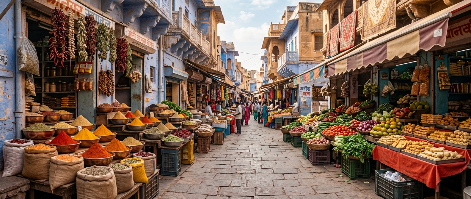 Typhoid vaccine for India Typhoid vaccine for India: a colourful Indian street food and spice market