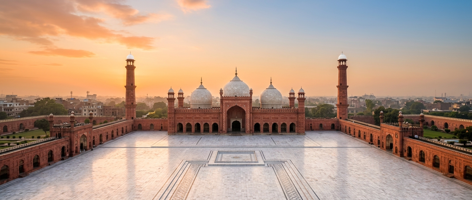 Pakistan travel vaccines Pakistan travel vaccines: the Badshahi Mosque in Lahore at golden hour