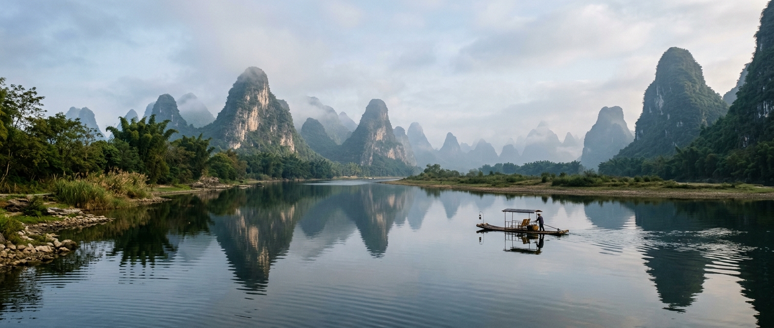 Vaccines for China: the south Vaccines for China: the Li River and karst mountains near Guilin in southern China